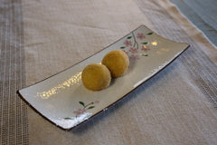 51178- Pink Sakura 12" Rectanglar Porcelain Flat Plate, Sushi Plate, 16/Case