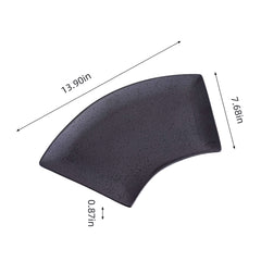 51210 - Dark Brown 14" Sector Shape Porcelain Plate, Sushi Sashimi Plate, 12/Case