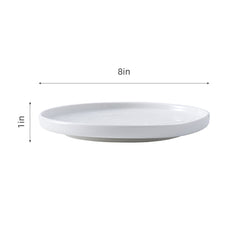 51122-Ceramic WHITE RIMMED DINNER PLATE 8"-24/Case