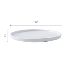 51123-Ceramic WHITE RIMMED DINNER PLATE 10"-18/Case