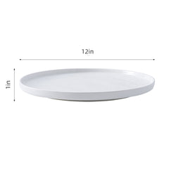 51124-Ceramic WHITE RIMMED DINNER PLATE 12"-12/Case