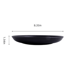 51233 - Matte Black 8" Diner Bowl, Shallow Bowl, Serving Plate, 24/Case