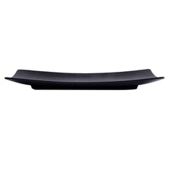 51227- Matte Black 12" Rectanglar Porcelain Flat Plate, Sushi Plate, 16/Case