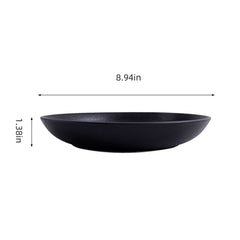 51234 - Matte Black 9" Diner Bowl, Shallow Bowl, Serving Plate, 16/Case