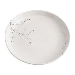 51247 - White Sakura 9" Diner Bowl, Shallow Bowl, Serving Plate, 16/Case