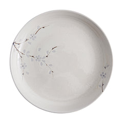 51247 - White Sakura 9" Diner Bowl, Shallow Bowl, Serving Plate, 16/Case