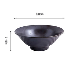 51220 - Dark Brown 8.8" Porcelain Ramen Noodle Soup Bowl, 8/Case