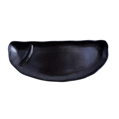 51206 - Dark Brown 10.8" Porcelain Gyoza Dumpling Plate, 24/Case