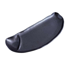 51206 - Dark Brown 10.8" Porcelain Gyoza Dumpling Plate, 24/Case