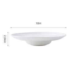 51132-Ceramic Pasta Bowl, White Shallow Bowl Plates, Rimmed Bowls with Rim 10"-12/Case