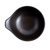 51211 - Dark Brown 4.25" Porcelain Dip Bowl, Soy Sauce Dish with Handle, 72/Case