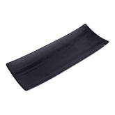 51228- Matte Black 14" Rectanglar Porcelain Flat Plate, Sushi Plate, 12/Case