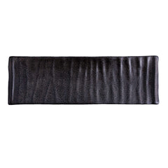 51055-Matte Black Ceramic Food Serving Platters (13 1/2 x 4 Inch Rectangle Plates),16/Case