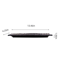 51055-Matte Black Ceramic Food Serving Platters (13 1/2 x 4 Inch Rectangle Plates),16/Case