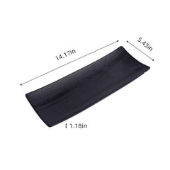 51228- Matte Black 14" Rectanglar Porcelain Flat Plate, Sushi Plate, 12/Case