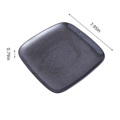 51198-Dark Brown 7.8" Square Porcelain Flat Plate, 24/Case