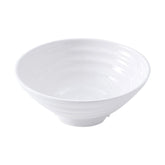 51144-V-Shape MELAMINE WHITE MATTE RIDGED NOODLE/RAMEN BOWL-20/Case