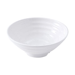 51144-V-Shape MELAMINE WHITE MATTE RIDGED NOODLE/RAMEN BOWL-20/Case
