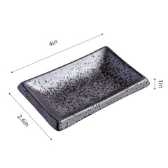 51215 - Dark Brown 4" Rectanglar Porcelain Soy Sauce Dish, 72/Case