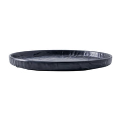 51086-Melamine PETRA black rimmed ROUND DINNER PLATE-48/Case