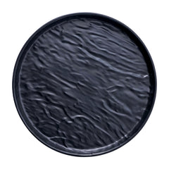 51086-Melamine PETRA black rimmed ROUND DINNER PLATE-48/Case