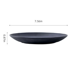 51087-MELAMINE BLACK MATTE RIPPLED ROUND PLATE-96/Case