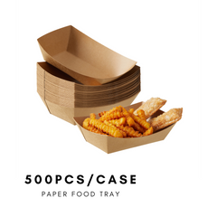 51381-Paper Food Trays Greaseproof, Heavy Duty Kraft Food Holders, Disposable Paper Food Boats(500pack,3LB)