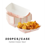 51376-Paper Food Trays Greaseproof, Heavy Duty Kraft Food Holders, Disposable Paper Food Boats, Red-Checkered(500pack,5LB)