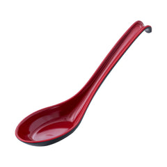 51095-Melamine Red/Black Fuji Soup Spoon,600/Case