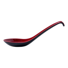 51095-Melamine Red/Black Fuji Soup Spoon,600/Case