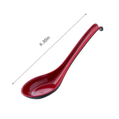 51095-Melamine Red/Black Fuji Soup Spoon,600/Case