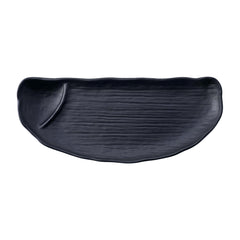 51097-Melamine Black Half-Moon Tray with sauce section,72/Case