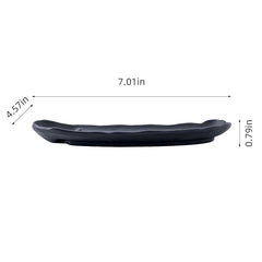 51097-Melamine Black Half-Moon Tray with sauce section,72/Case