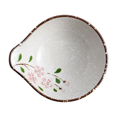 51187 - Pink Sakura 4.25" Porcelain Dip Bowl, Soy Sauce Dish with Handle, 72/Case