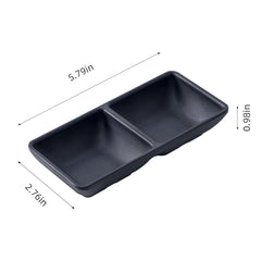 51089-Melamine Rectangle 2 Compartment/divided Sauce Dish-240/Case
