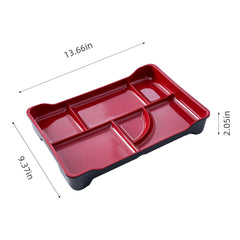 51090-Melamine RED/BLACK COMBINATION BENTO PLATTER-18/Case