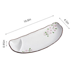 51182 - Pink Sakura 10.8" Porcelain Gyoza Dumpling Plate, 24/Case