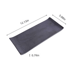 51207 Dark Brown 12" Rectanglar Porcelain Flat Plate, Sushi Plate, 16/Case