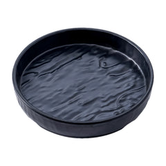 51085-Melamine PETRA black rimmed ROUND DINNER PLATE-72/Case