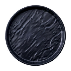 51085-Melamine PETRA black rimmed ROUND DINNER PLATE-72/Case