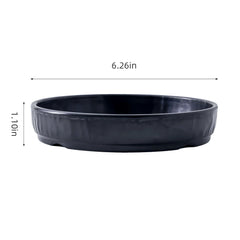 51085-Melamine PETRA black rimmed ROUND DINNER PLATE-72/Case