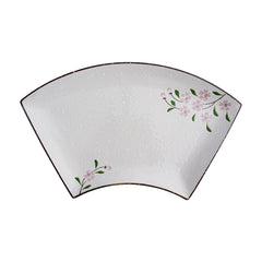 51186 - Pink Sakura 14" Sector Shape Porcelain Plate, Sushi Sashimi Plate, 12/Case
