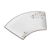 51185 - Pink Sakura 12" Sector Shape Porcelain Plate, Sushi Sashimi Plate, 16/Case