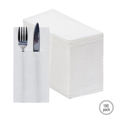 51134 - Linen Feel Napkins, 1/8 Prefolded, White Disposable Airlaid Paper Napkins, 10Pack/Case