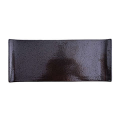 51208- Dark Brown 14" Rectanglar Porcelain Flat Plate, Sushi Plate, 12/Case