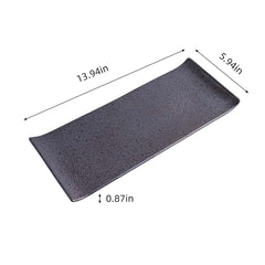 51208- Dark Brown 14" Rectanglar Porcelain Flat Plate, Sushi Plate, 12/Case