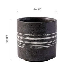 51063-Ceramic Grainy Tea Cup with brushstroke-6/Box