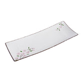 51179- Pink Sakura 14" Rectanglar Porcelain Flat Plate, Sushi Plate, 12/Case