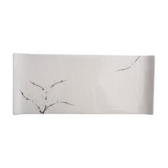 51241- White Sakura 12" Rectanglar Porcelain Flat Plate, Sushi Plate, 16/Case
