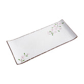 51183- Pink Sakura 12" Rectanglar Porcelain Flat Plate, Sushi Plate, 16/Case